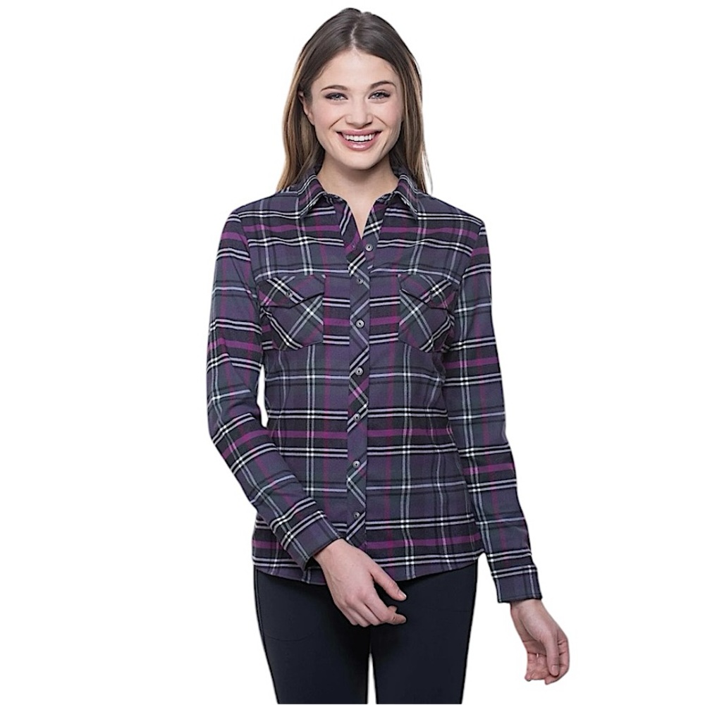 KUHL Greta Flannel Long Sleeve Button Down size S